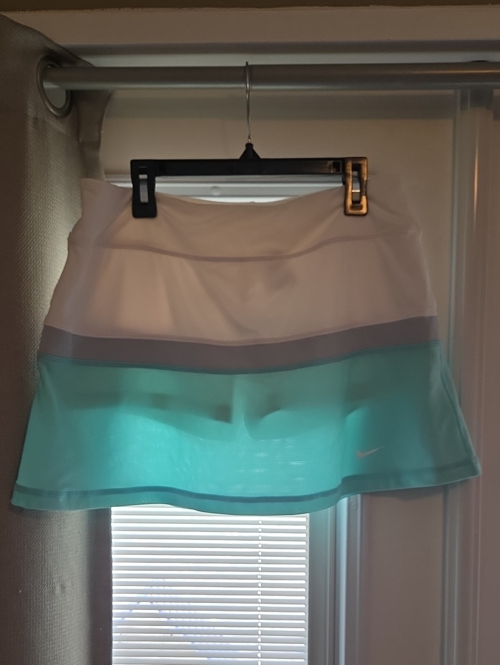 Youth Nike White, Aqua and Gray Tennis Skort